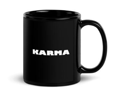 Schwarze glänzende Karma Tasse – Home & Living – klamottn.de Schwarze glänzende Karma Tasse – Home & Living – klamottn.de