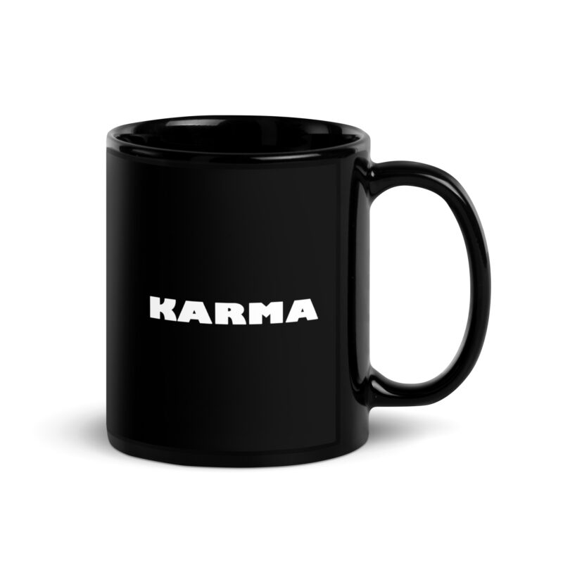 Schwarze glänzende Karma Tasse
