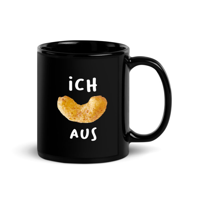 Schwarze glänzende Ich flip aus Tasse
