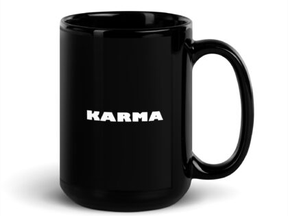 Schwarze glänzende Karma Tasse – Home & Living – klamottn.de Schwarze glänzende Karma Tasse – Home & Living – klamottn.de