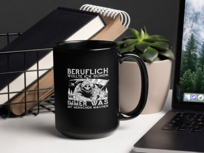 Schwarze glänzende Berufsträume des Sensenmanns Tasse – Home & Living – klamottn.de
