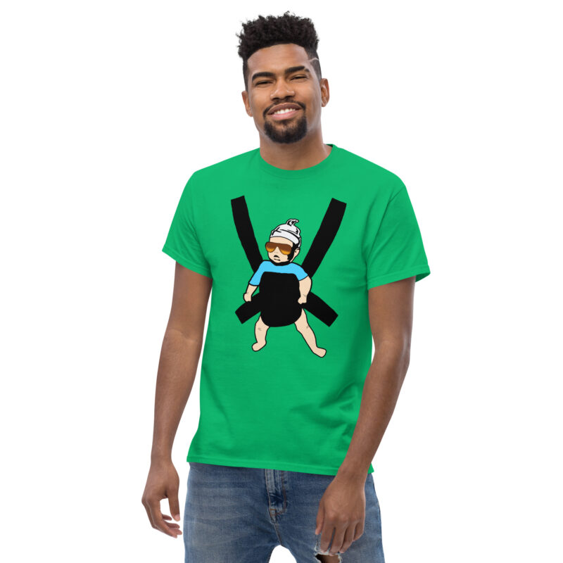 Carlos Baby mit cooler Sonnenbrille in Tragegurt Unisex T-Shirt