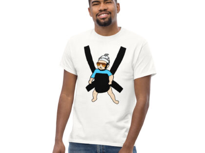 Carlos Baby mit cooler Sonnenbrille in Tragegurt Unisex-T-Shirt – T-Shirts – klamottn.de Carlos Baby mit cooler Sonnenbrille in Tragegurt Unisex-T-Shirt – T-Shirts – klamottn.de