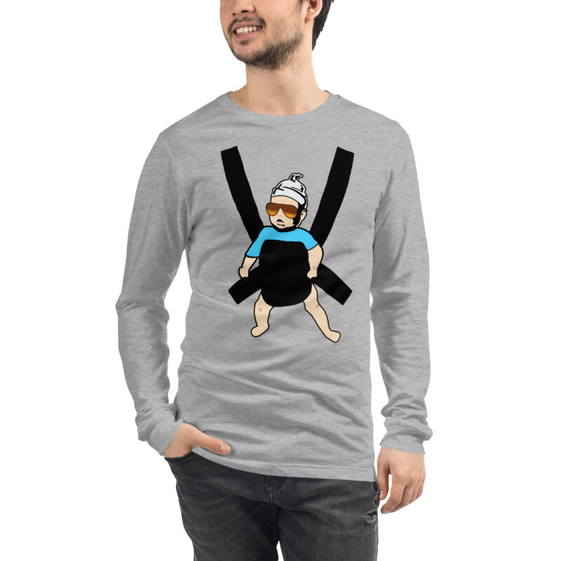 Carlos Baby mit cooler Sonnenbrille in Tragegurt Unisex-Langarmshirt