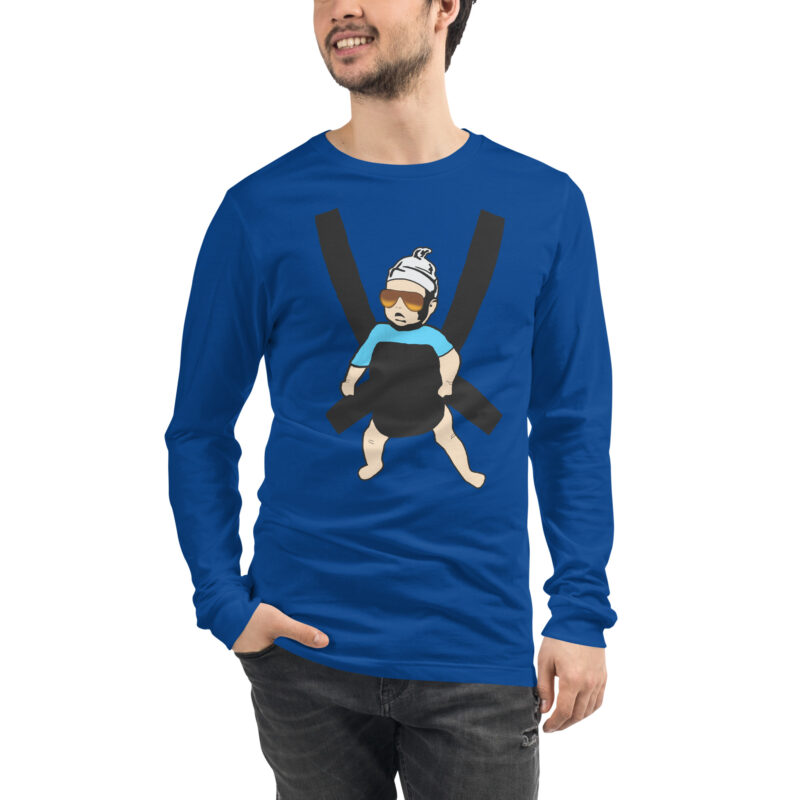 Carlos Baby mit cooler Sonnenbrille in Tragegurt Unisex-Langarmshirt