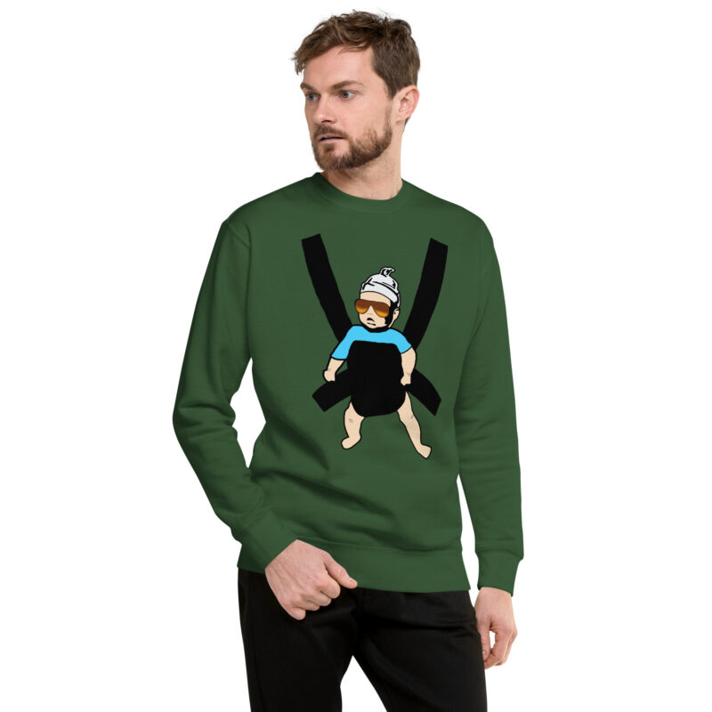 Carlos Baby mit cooler Sonnenbrille in Tragegurt Unisex-Sweatshirt
