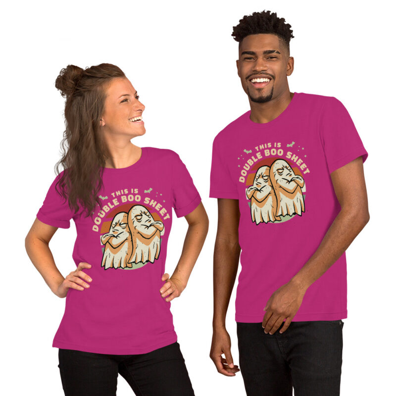 This is Double Boo Sheet Doppeltes Boo-Spektakel Unisex-T-Shirt – T-Shirts – klamottn.de