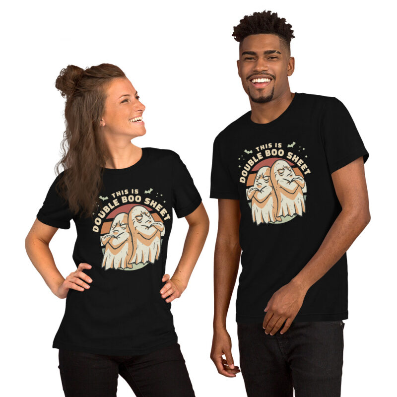 This is Double Boo Sheet Doppeltes Boo-Spektakel Unisex-T-Shirt – T-Shirts – klamottn.de