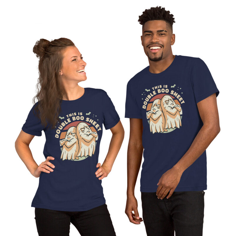 This is Double Boo Sheet Doppeltes Boo-Spektakel Unisex-T-Shirt – T-Shirts – klamottn.de