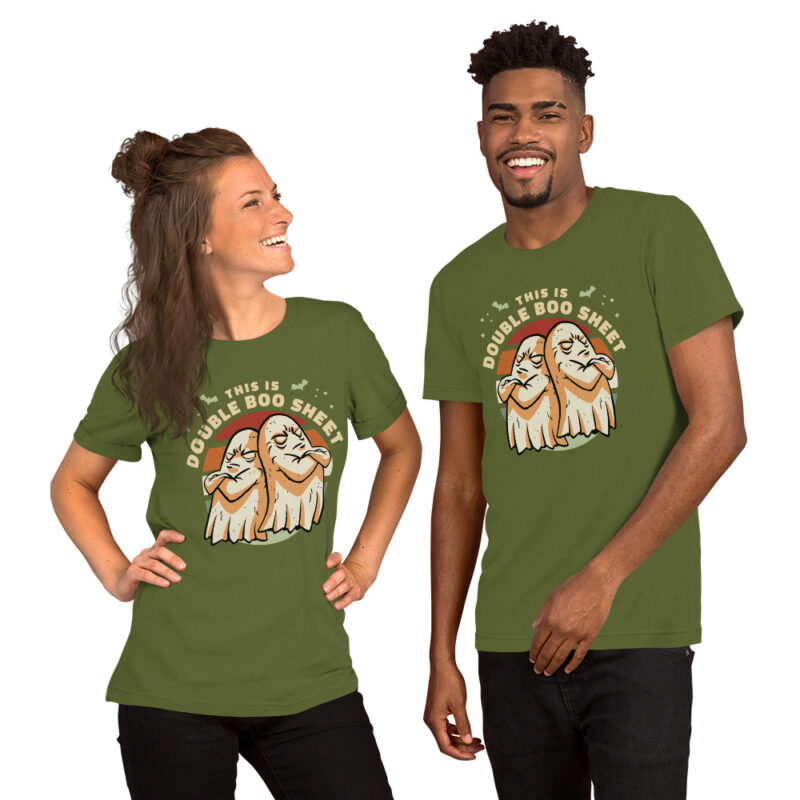 This is Double Boo Sheet Doppeltes Boo-Spektakel Unisex-T-Shirt – T-Shirts – klamottn.de
