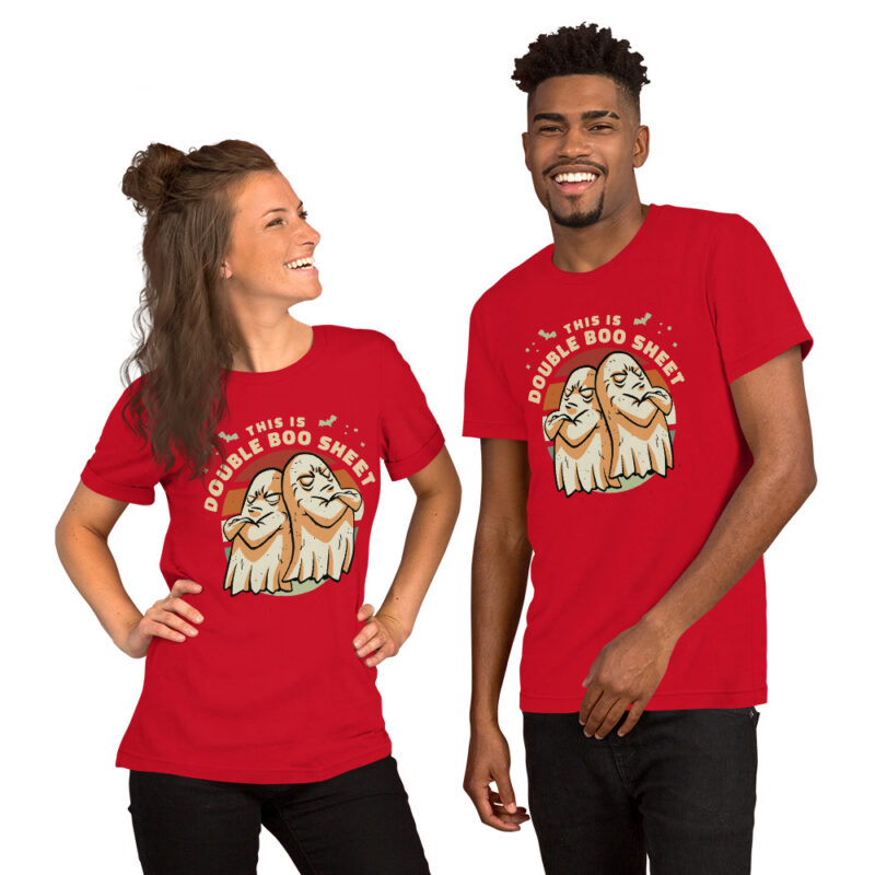 This is Double Boo Sheet Doppeltes Boo-Spektakel Unisex-T-Shirt – T-Shirts – klamottn.de
