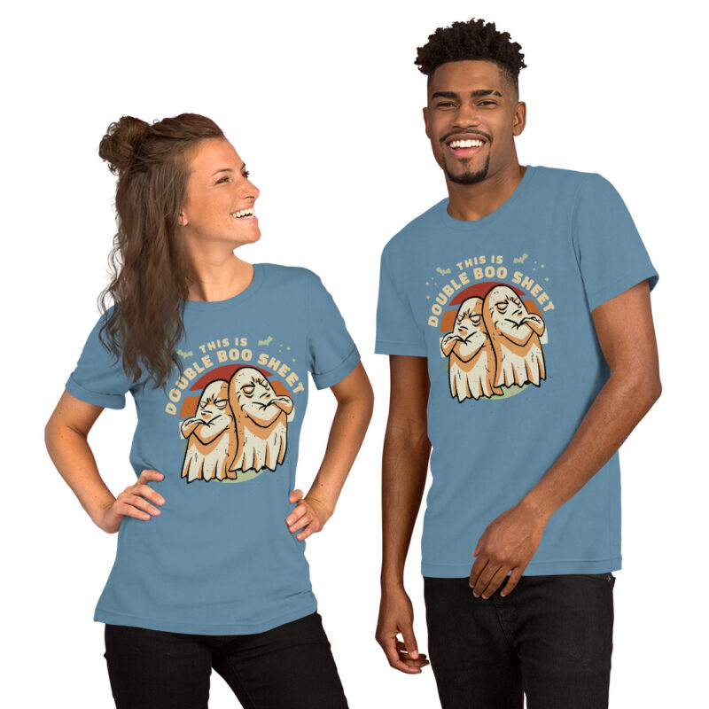 This is Double Boo Sheet Doppeltes Boo-Spektakel Unisex-T-Shirt – T-Shirts – klamottn.de