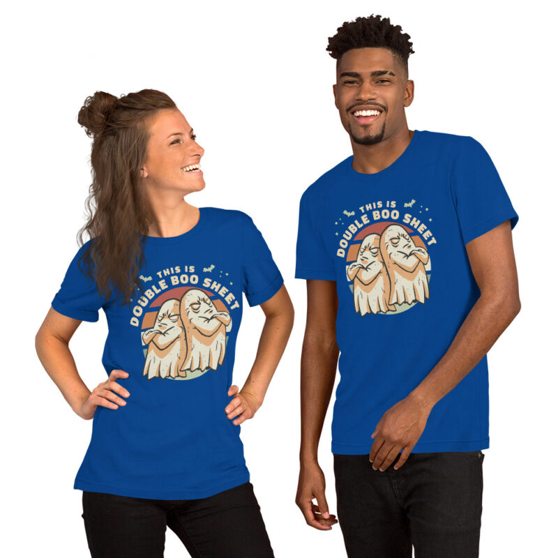 This is Double Boo Sheet Doppeltes Boo-Spektakel Unisex-T-Shirt – T-Shirts – klamottn.de