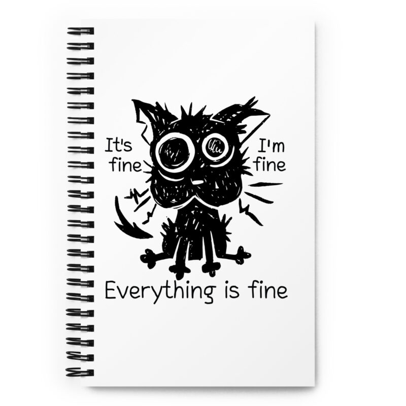 It’s Fine Cat Spiral-Notizblock