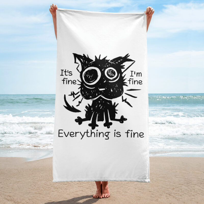 It’s Fine Cat Handtuch – Home & Living – klamottn.de