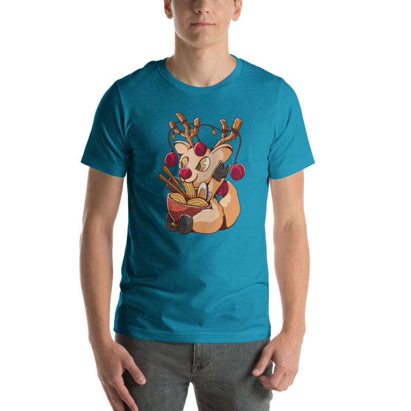 Festlicher Rentier-Ramen Unisex-T-Shirt