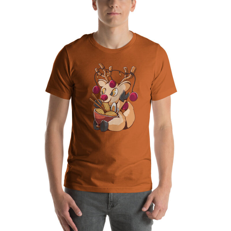 Festlicher Rentier-Ramen Unisex-T-Shirt