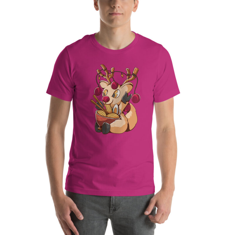 Festlicher Rentier-Ramen Unisex-T-Shirt