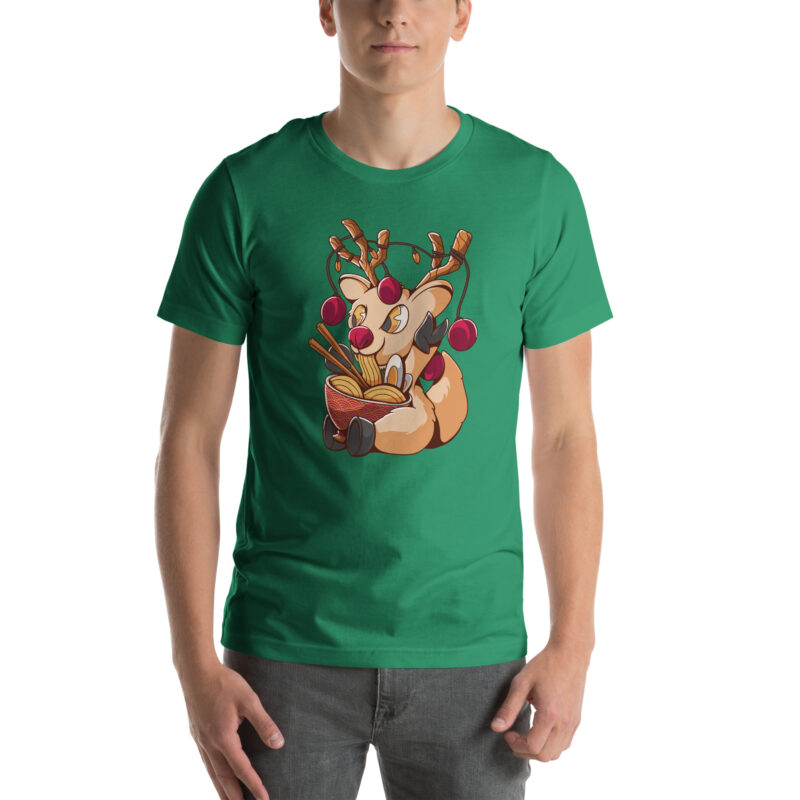 Festlicher Rentier-Ramen Unisex-T-Shirt