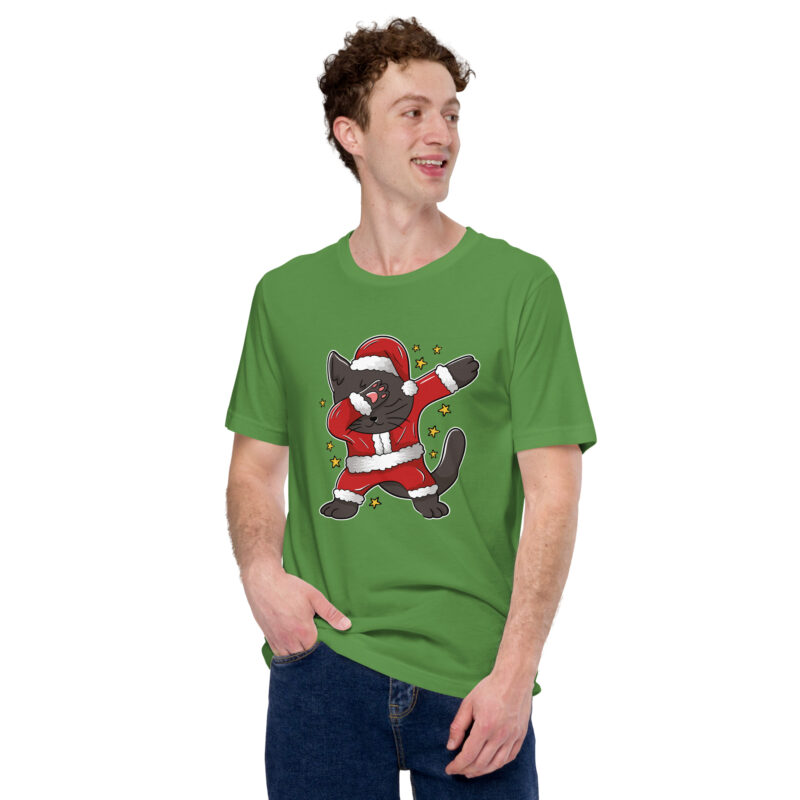 Weihnachtskatze im Dab-Stil Unisex-T-Shirt