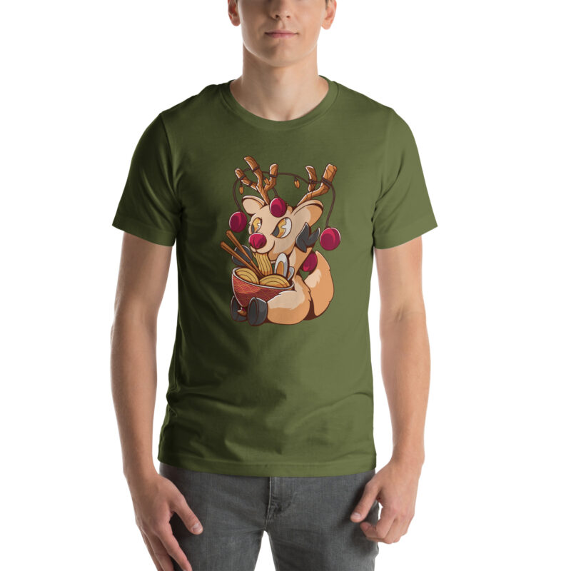 Festlicher Rentier-Ramen Unisex-T-Shirt