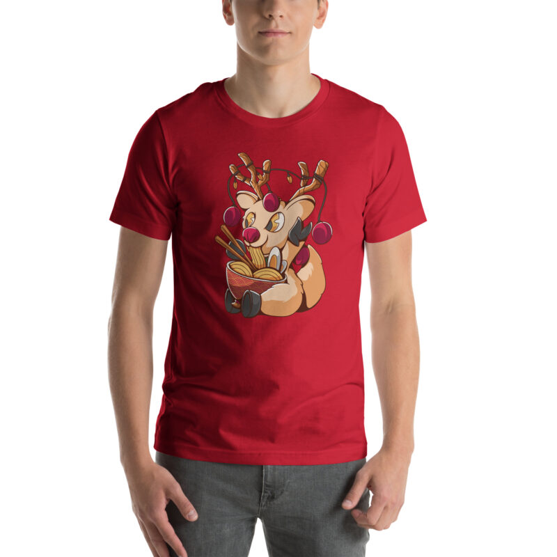 Festlicher Rentier-Ramen Unisex-T-Shirt