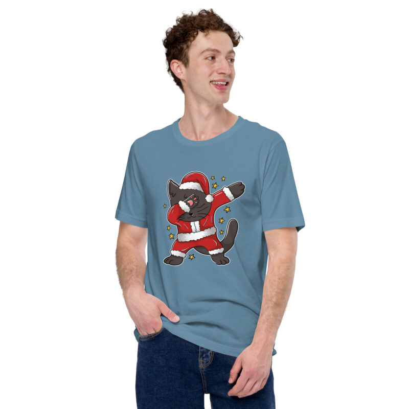 Weihnachtskatze im Dab-Stil Unisex-T-Shirt