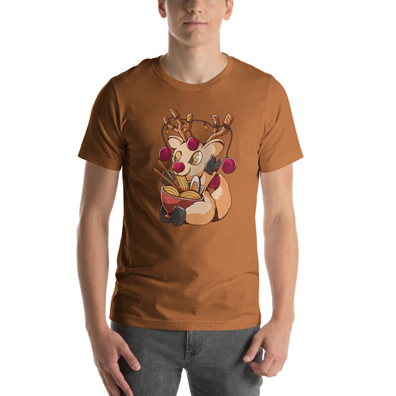 Festlicher Rentier-Ramen Unisex-T-Shirt