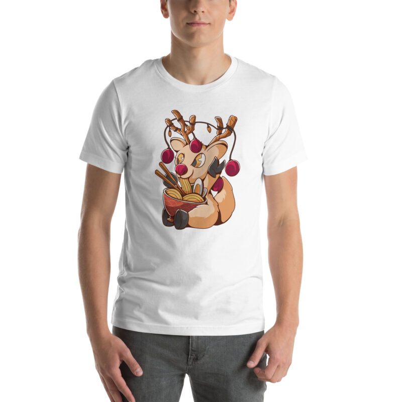 Festlicher Rentier-Ramen Unisex-T-Shirt
