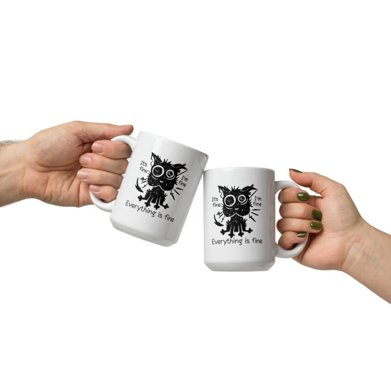 It’s Fine Cat weiße, glänzende Tasse