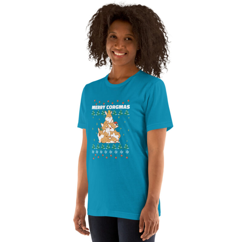 Fröhliche Corgi-Weihnachten Unisex-T-Shirt – T-Shirts – klamottn.de