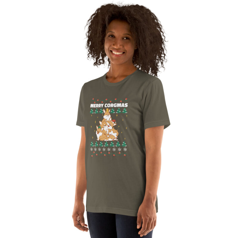 Fröhliche Corgi-Weihnachten Unisex-T-Shirt – T-Shirts – klamottn.de