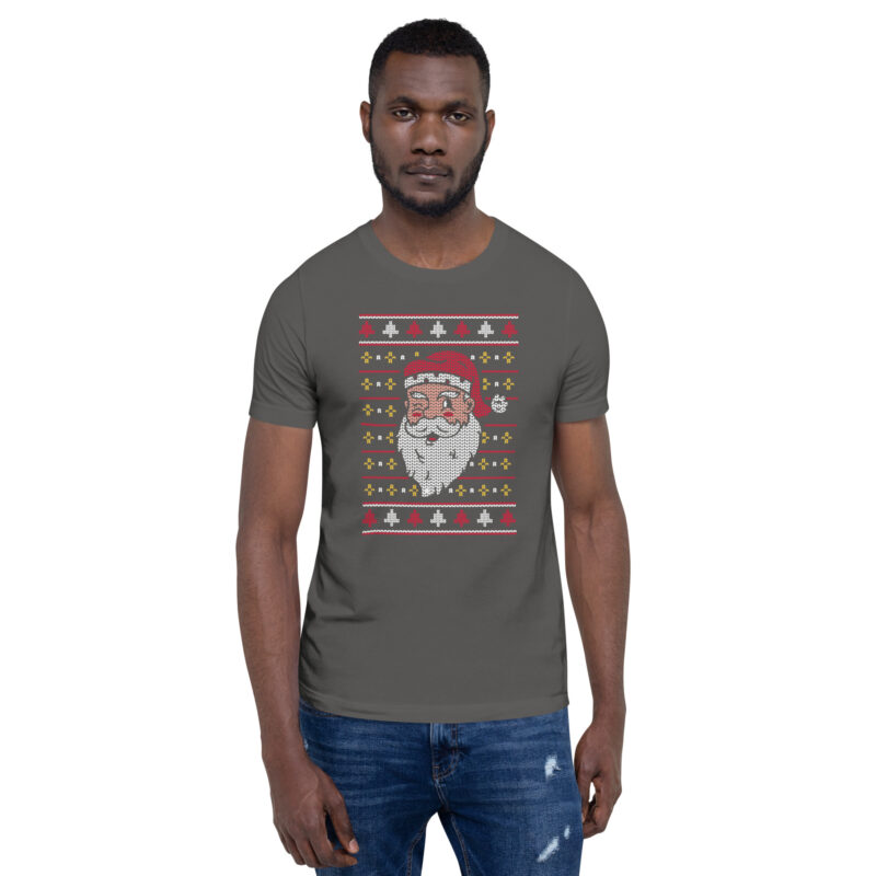 Retro Santa Ugly Christmas Sweater Style Unisex-T-Shirt – T-Shirts – klamottn.de