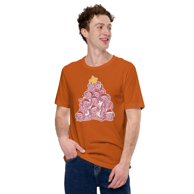 Axolotl-Weihnachtsbaum Unisex-T-Shirt