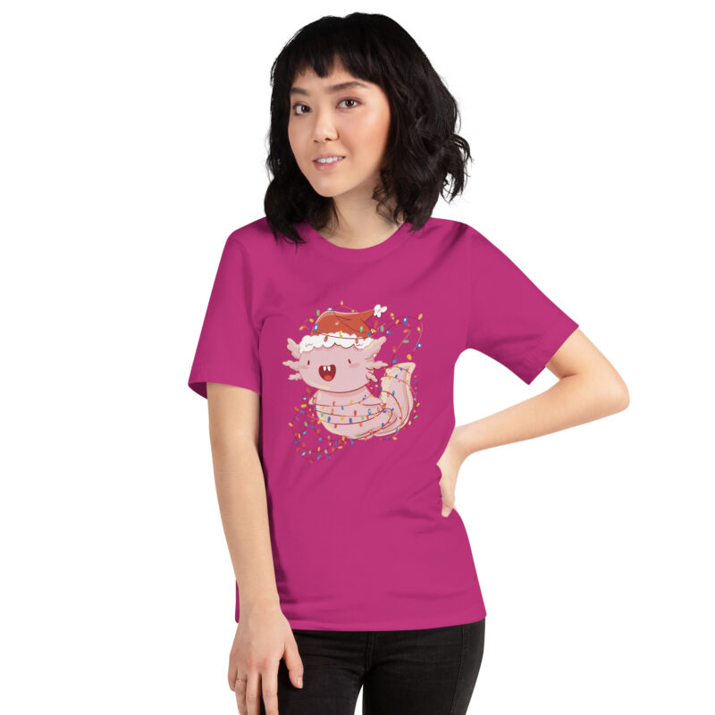 Festlicher Axolotl im Weihnachtszauber Unisex-T-Shirt