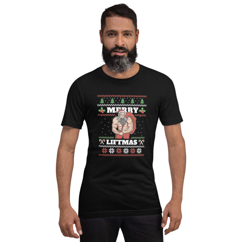 Bodybuilder Weihnachtsmann Unisex-T-Shirt
