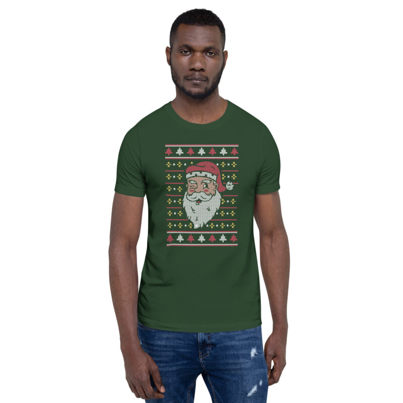 Retro Santa Ugly Christmas Sweater Style Unisex-T-Shirt – T-Shirts – klamottn.de