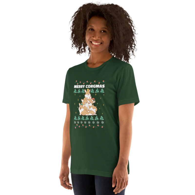 Fröhliche Corgi-Weihnachten Unisex-T-Shirt
