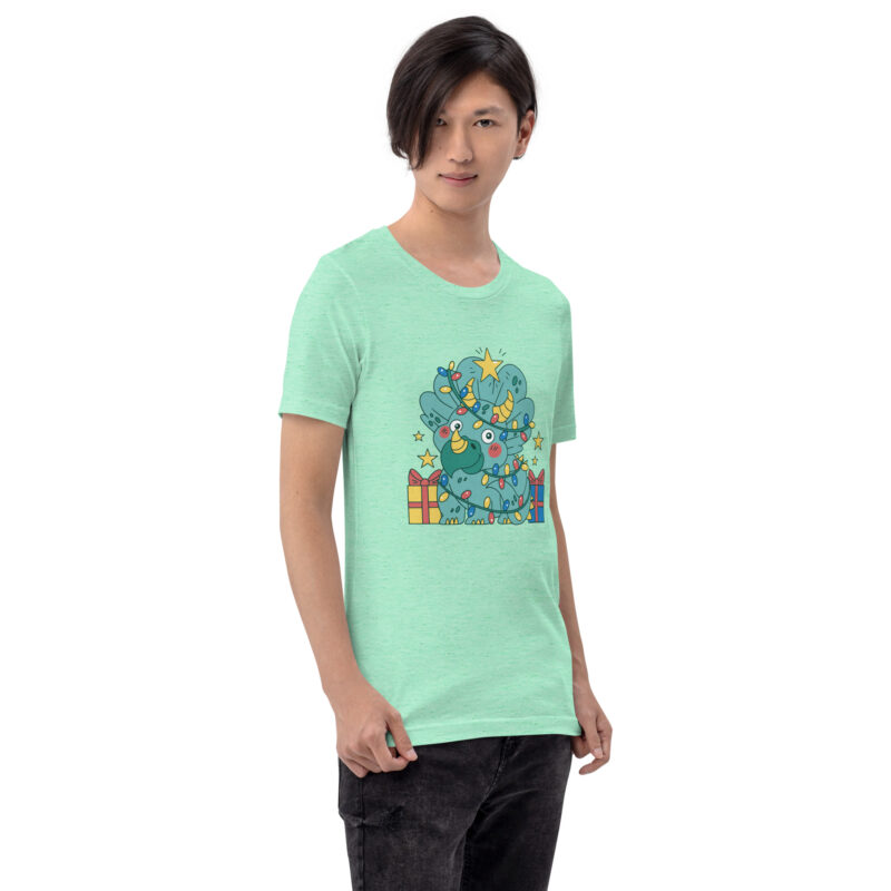 Triceratops im Weihnachtsbaum-Look Unisex-T-Shirt – T-Shirts – klamottn.de
