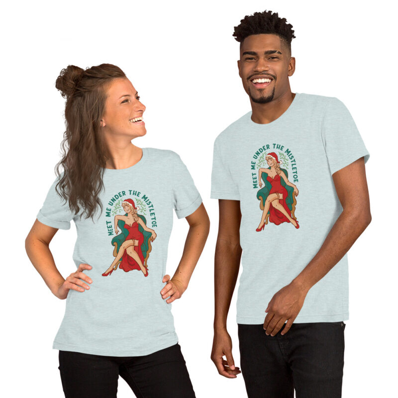 Weihnachts-Pin-up-Girl mit Mistelzweig Unisex-T-Shirt – T-Shirts – klamottn.de