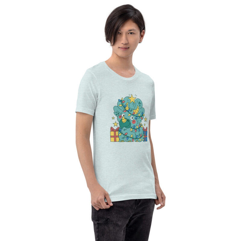 Triceratops im Weihnachtsbaum-Look Unisex-T-Shirt – T-Shirts – klamottn.de