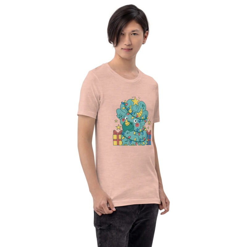 Triceratops im Weihnachtsbaum-Look Unisex-T-Shirt – T-Shirts – klamottn.de