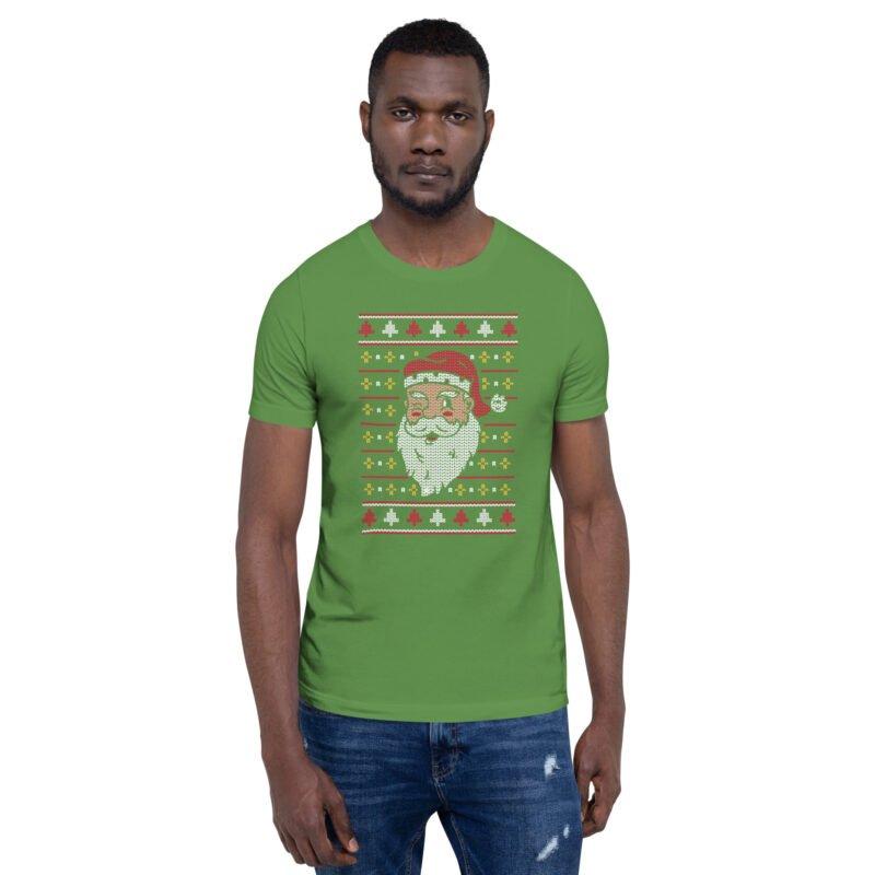 Retro Santa Ugly Christmas Sweater Style Unisex-T-Shirt