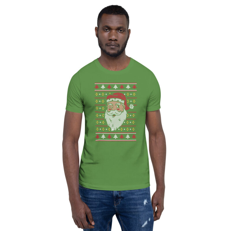 Retro Santa Ugly Christmas Sweater Style Unisex-T-Shirt – T-Shirts – klamottn.de