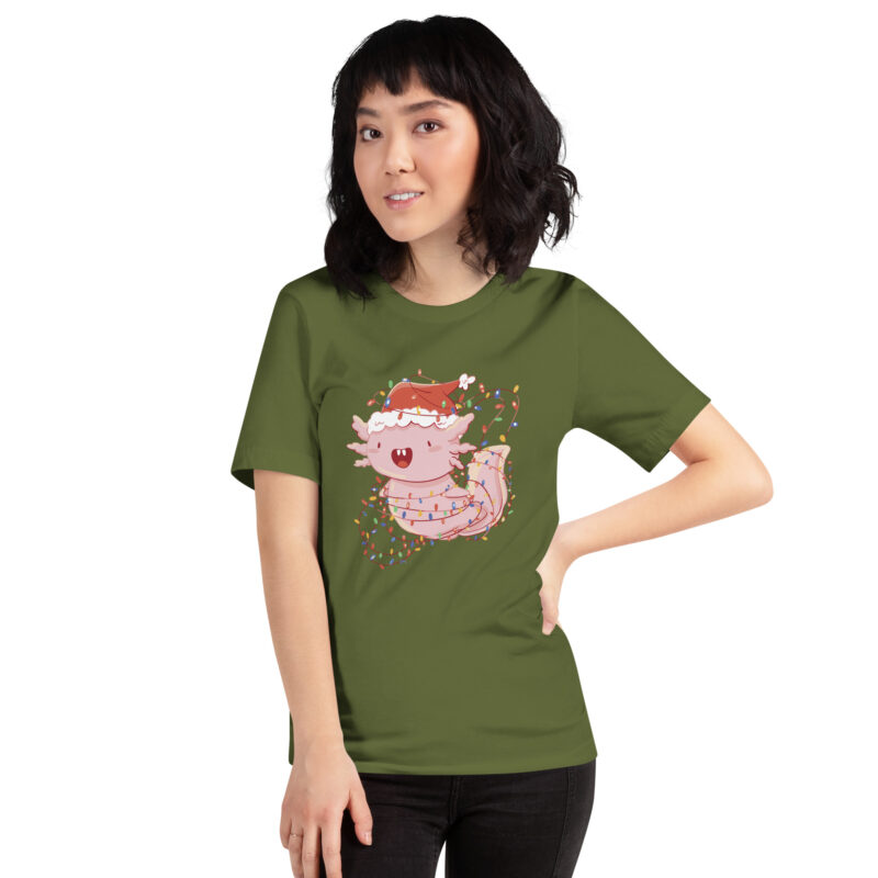 Festlicher Axolotl im Weihnachtszauber Unisex-T-Shirt