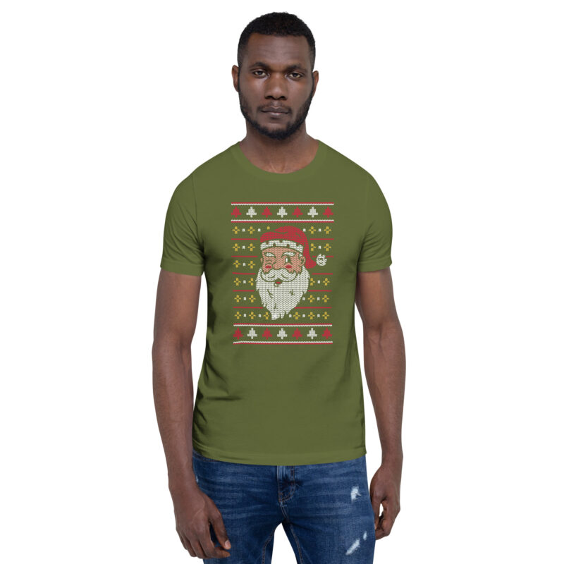 Retro Santa Ugly Christmas Sweater Style Unisex-T-Shirt – T-Shirts – klamottn.de