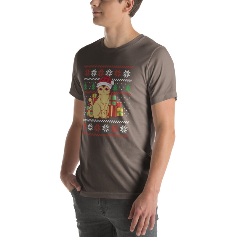 Weihnachtskatze mit Geschenken Unisex-T-Shirt