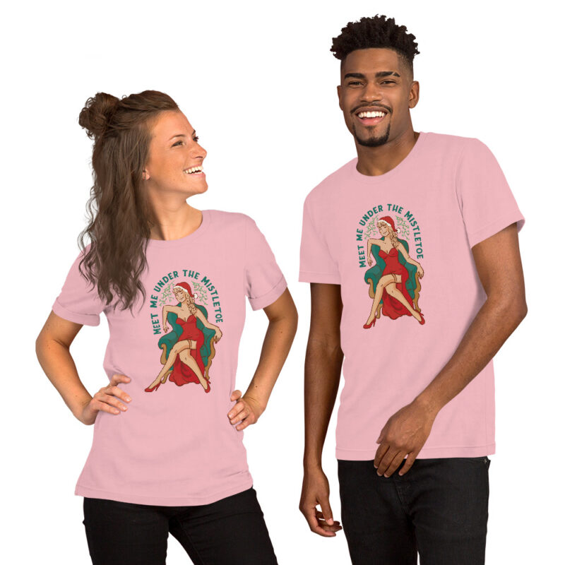 Weihnachts-Pin-up-Girl mit Mistelzweig Unisex-T-Shirt – T-Shirts – klamottn.de