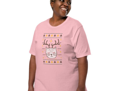 Katze mit Rentiergeweih im Weihnachtspullover-Design Unisex-T-Shirt – T-Shirts – klamottn.de Katze mit Rentiergeweih im Weihnachtspullover-Design Unisex-T-Shirt – T-Shirts – klamottn.de
