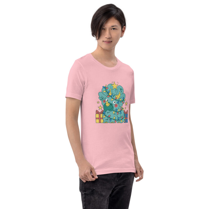 Triceratops im Weihnachtsbaum-Look Unisex-T-Shirt – T-Shirts – klamottn.de
